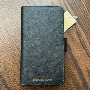 NWT Michael Kors Saffiano Leather Folio Case for iPhone X